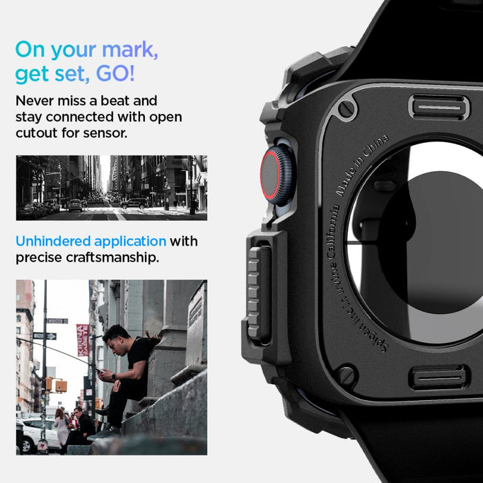 Spigen Rugged Armor Case for Apple Watch 10 46mm - Black