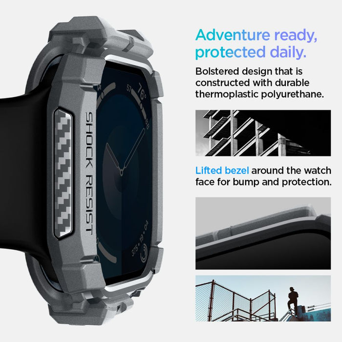 Spigen Rugged Armor Case for Apple Watch 10 46mm - Gray