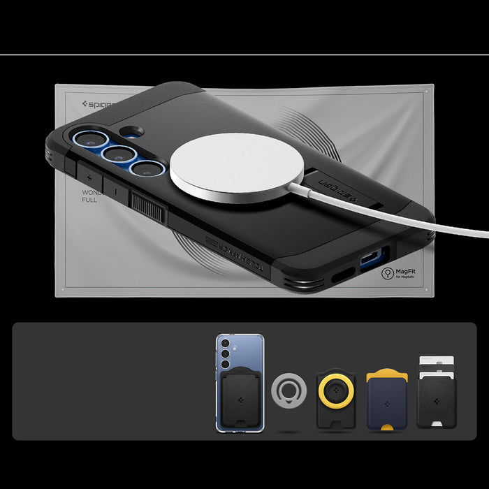 Spigen Tough Armor MagSafe case for Samsung Galaxy S25 - black