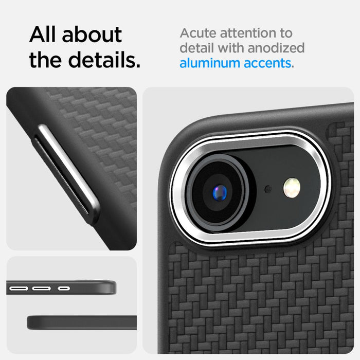 Spigen Enzo Aramid MagSafe Case for iPhone 16e / 17e - Black