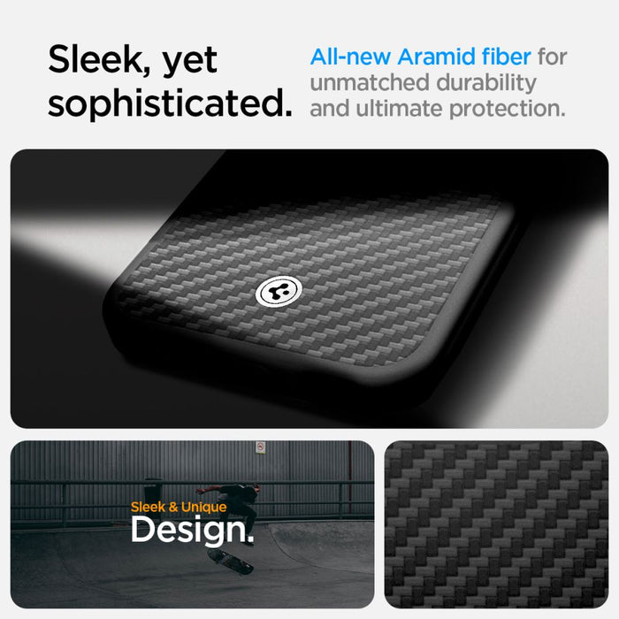 Spigen Enzo Aramid MagSafe Case for iPhone 16e / 17e - Black
