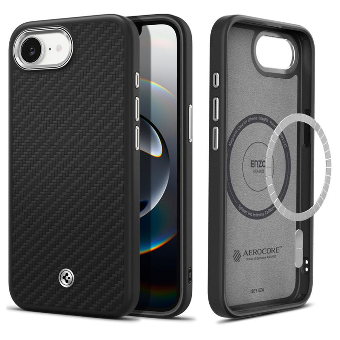 Spigen Enzo Aramid MagSafe Case for iPhone 16e / 17e - Black