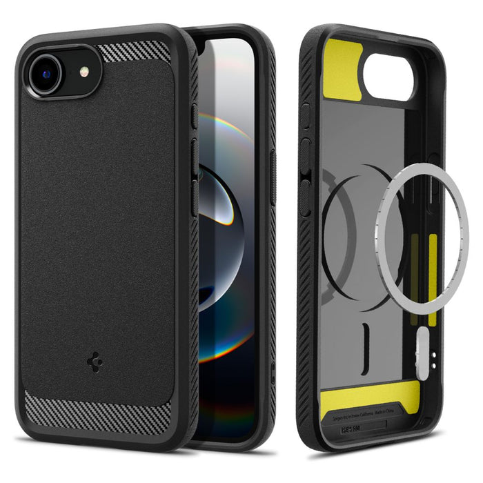 Spigen Rugged Armor MagSafe case for iPhone 16e / 17e - black