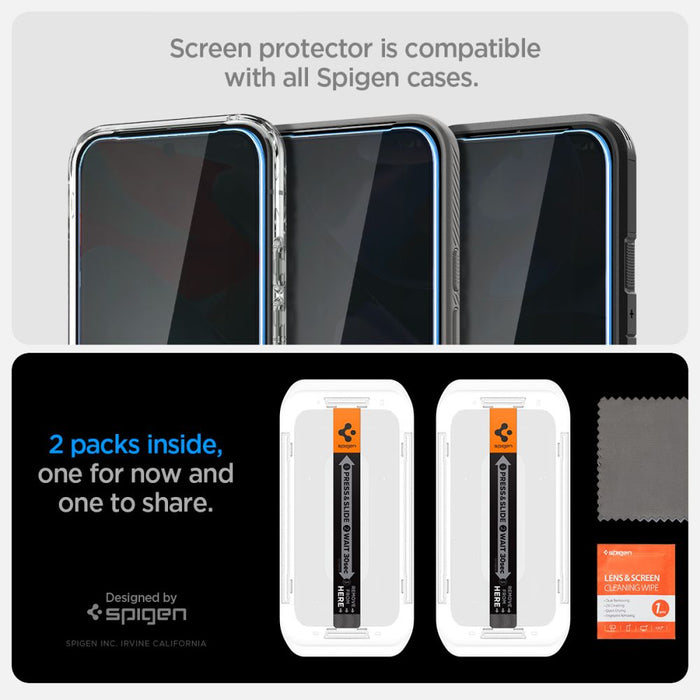 Spigen Glas.TR "Ez Fit" Privacy HD 2-pack privacy glass for Google Pixel 9 / 9 Pro