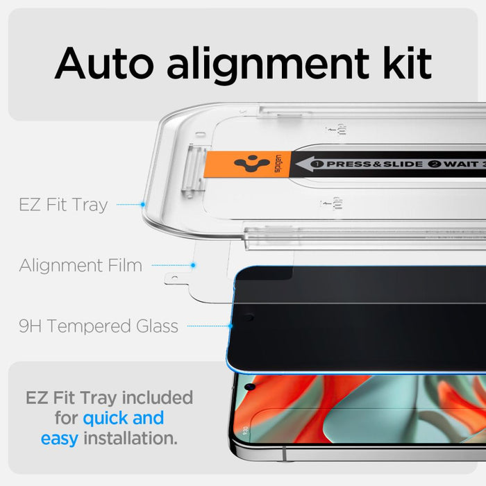 Spigen Glas.TR "Ez Fit" Privacy 2-pack Privacy Glass for Google Pixel 9 Pro XL