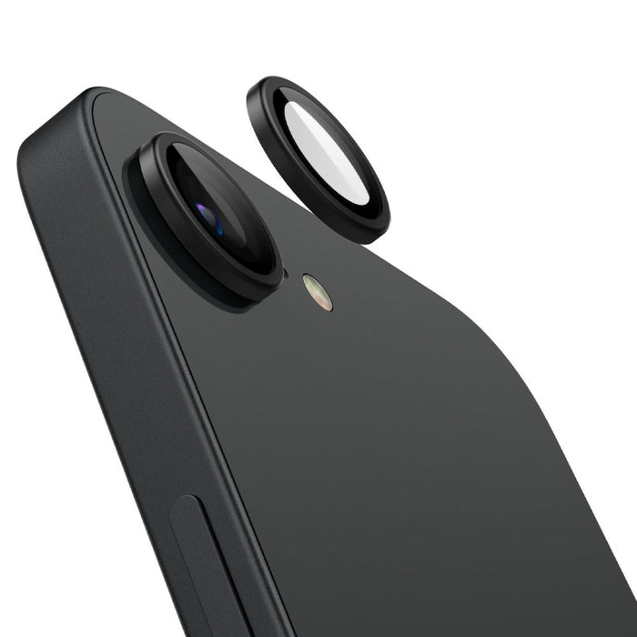Spigen Optik Pro GLAS.TR "Ez Fit" Camera Cover 2-pack for iPhone 16e / 17e - Black