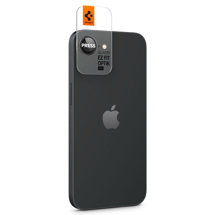 Spigen Optik Pro GLAS.TR "Ez Fit" Camera Cover 2-pack for iPhone 16e / 17e - Black