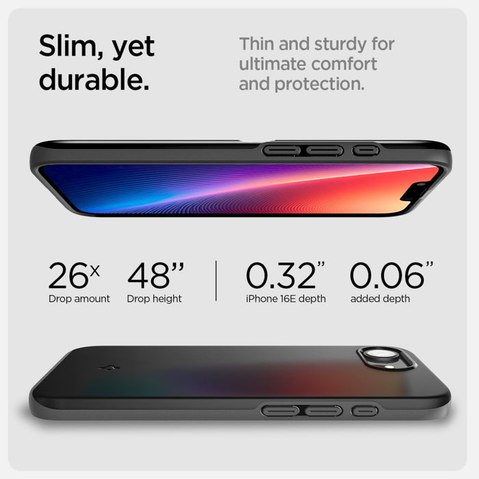 Spigen Thin Fit Mag Case for iPhone 16e / 17e - Black