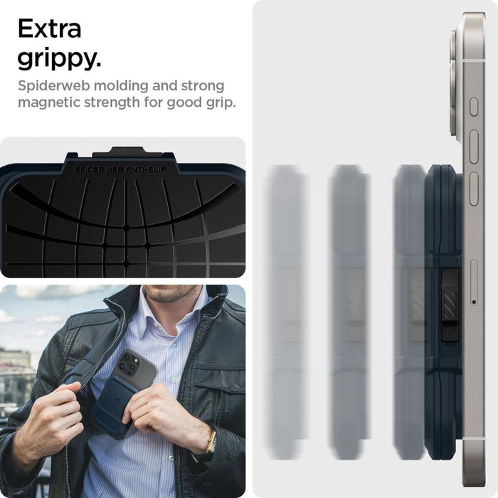 Spigen Lock Fit MagSafe Card Case - Navy Blue