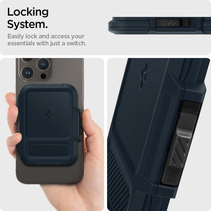 Spigen Lock Fit MagSafe Card Case - Navy Blue
