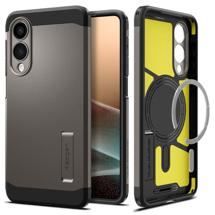 Spigen Tough Armor MagSafe Case for Samsung Galaxy S25 Edge - Gray/Black