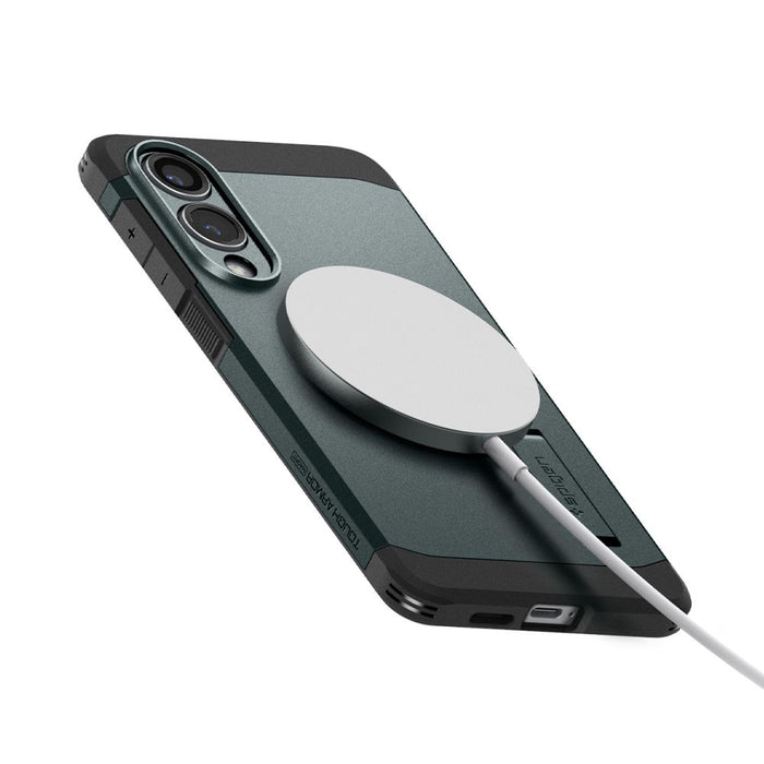 Spigen Tough Armor MagSafe Case for Samsung Galaxy S25 Edge - Green/Black