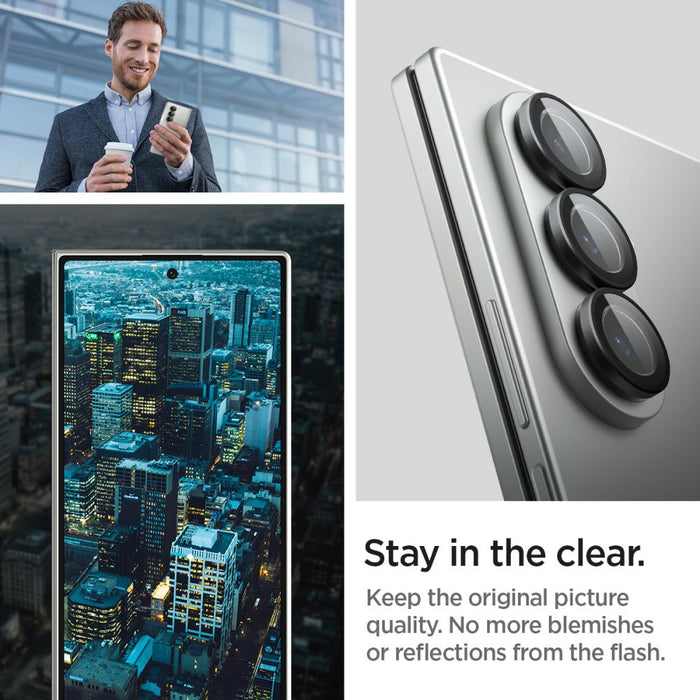 Spigen Optik Pro HD Glas.TR EZ Fit 2-pack Camera Protector for Samsung Galaxy Z Fold 7 - Black