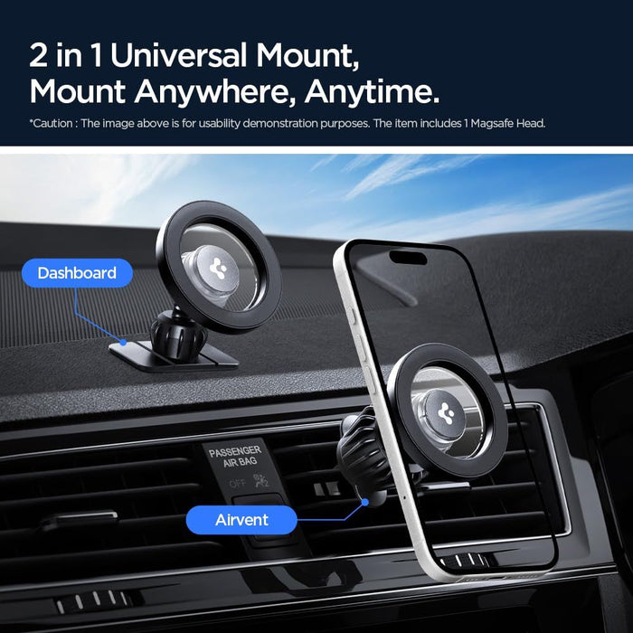 Spigen MFT13 MagSafe Car Holder for Cockpit or Air Vent - Silver