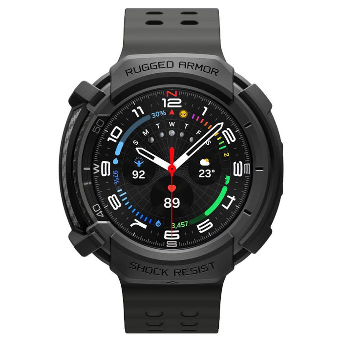 Spigen Rugged Armor Case for Samsung Galaxy Watch 8 Classic 46mm - Matte Black
