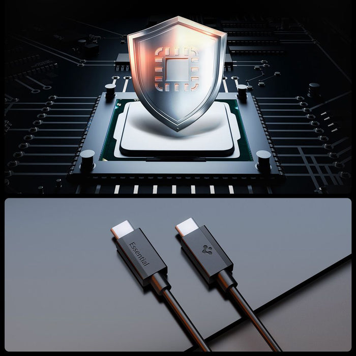 Spigen EB6020CC 60W Cable + USB-C / USB-C Cable 200 cm - Black