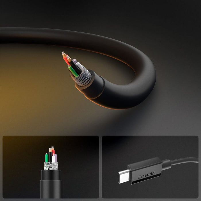 Spigen EB6020CC 60W Cable + USB-C / USB-C Cable 200 cm - Black
