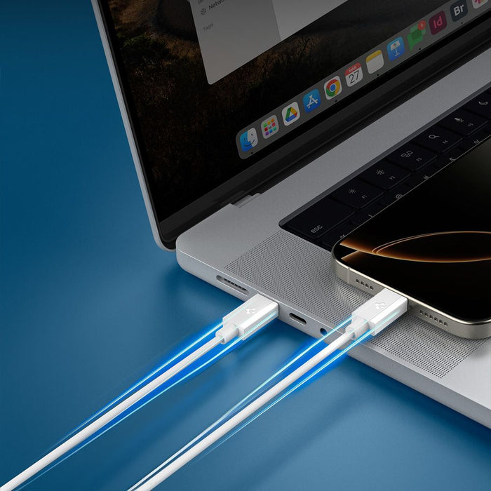 Spigen EB6020CC 60W Cable + USB-C / USB-C Cable 200 cm - White