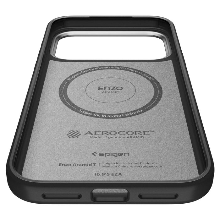 Spigen Enzo Aramid "T" MagSafe Case for iPhone 17 Pro - Black and Silver