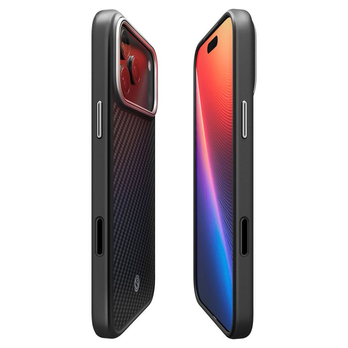 Spigen Enzo Aramid "T" MagSafe Case for iPhone 17 Pro Max - Black and Silver