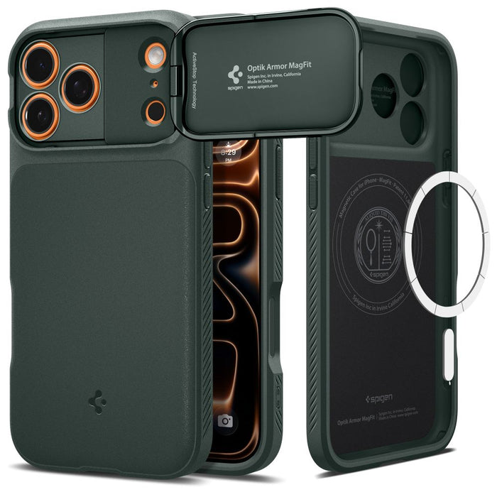 Spigen Optik Armor MagSafe Case for iPhone 17 Pro - Green