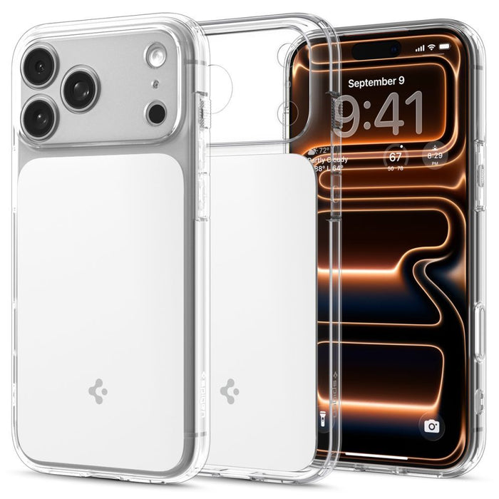 Spigen Ultra Hybrid "T" MagSafe Case for iPhone 17 Pro - Clear and White