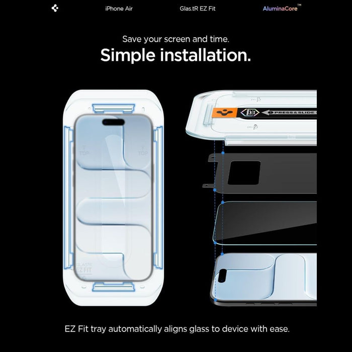Spigen Glas.TR EZ Fit 2-pack tempered glass for iPhone 17 Air - transparent