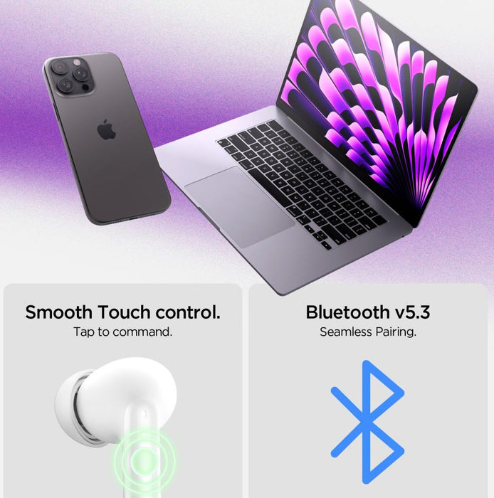 Spigen SA2400 ANC Wireless Headphones - White