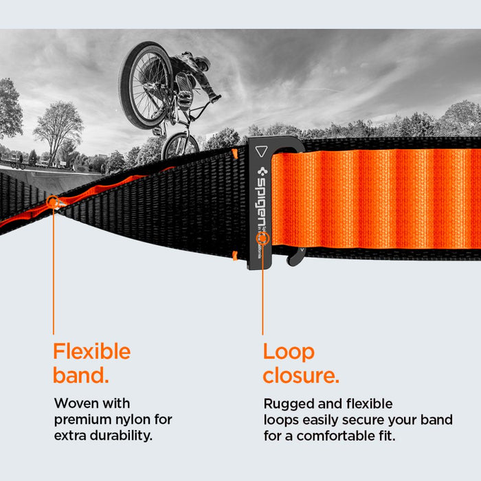 Spigen WBF1 Strap for Apple Watch 44 / 45 / 46 / 49 mm - Black and Orange