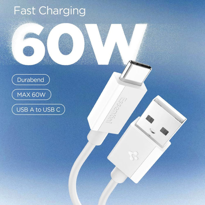 Spigen EB6010AC USB-A / USB-C 60W Cable 100 cm - White
