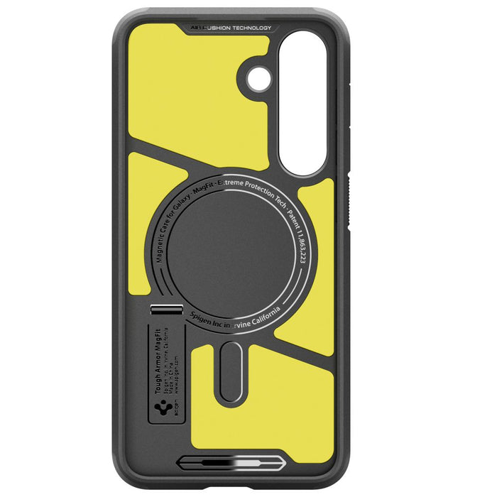 Spigen Tough Armor Mag MagSafe Case for Samsung Galaxy S25 FE - Black and Yellow