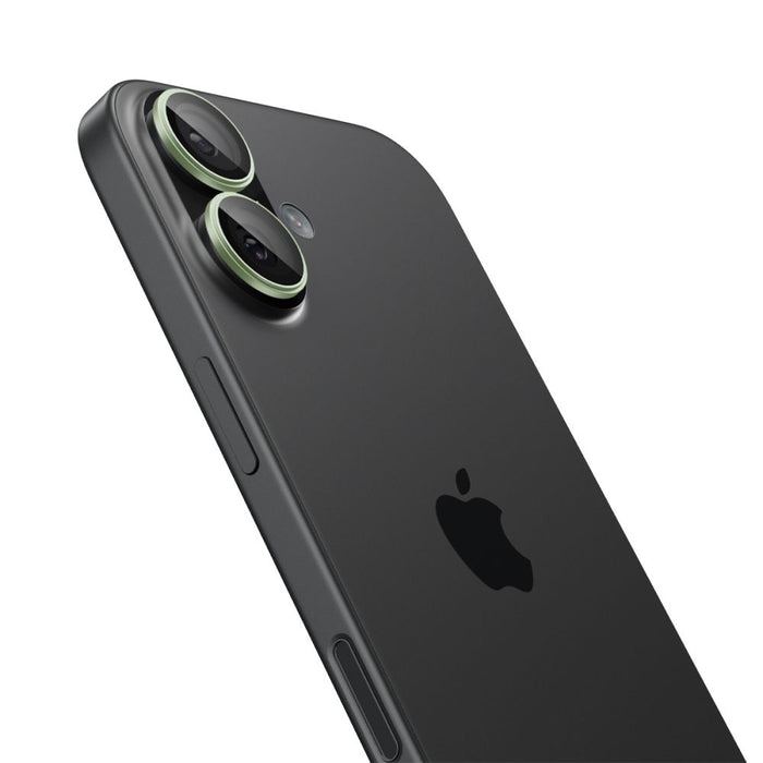 Spigen Optik Pro GLAS.TR ”EZ FIT” Camera Cover 2-pack for iPhone 16 / 16 Plus / 17 - Green