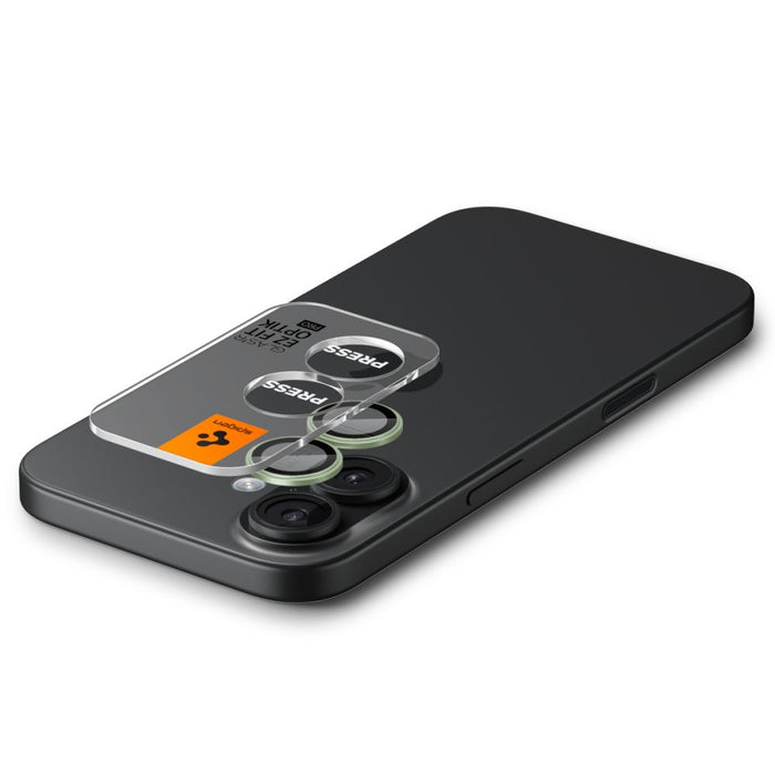 Spigen Optik Pro GLAS.TR ”EZ FIT” Camera Cover 2-pack for iPhone 16 / 16 Plus / 17 - Green