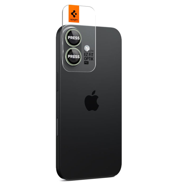 Spigen Optik Pro GLAS.TR ”EZ FIT” Camera Cover 2-pack for iPhone 16 / 16 Plus / 17 - Green