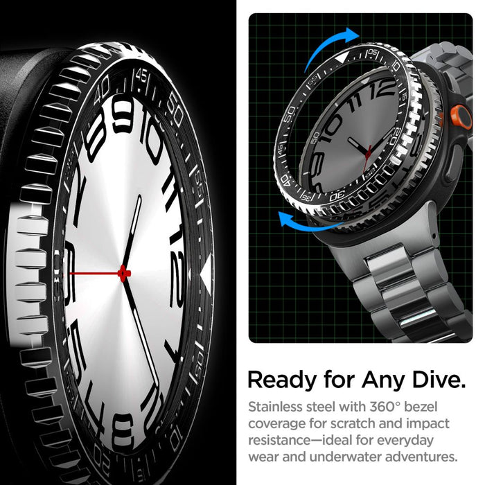Spigen Bezel Tune Pro Diverna Samsung Galaxy Watch 8 Classic 46mm Cover - Black