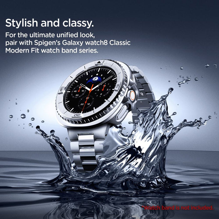 Spigen Bezel Tune Pro Pilot Cover for Samsung Galaxy Watch 8 Classic 46mm - Silver