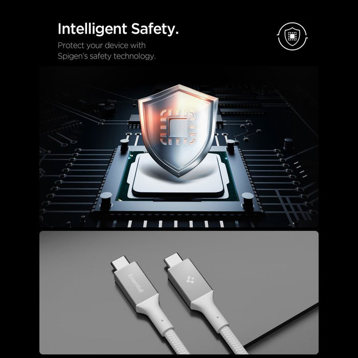 Spigen Essential EB10015CC USB-C / USB-C 100W 150cm Cable - White