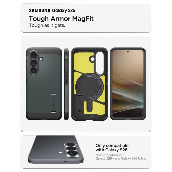 Spigen Tough Armor Mag MagSafe Case for Samsung Galaxy S26 - Green