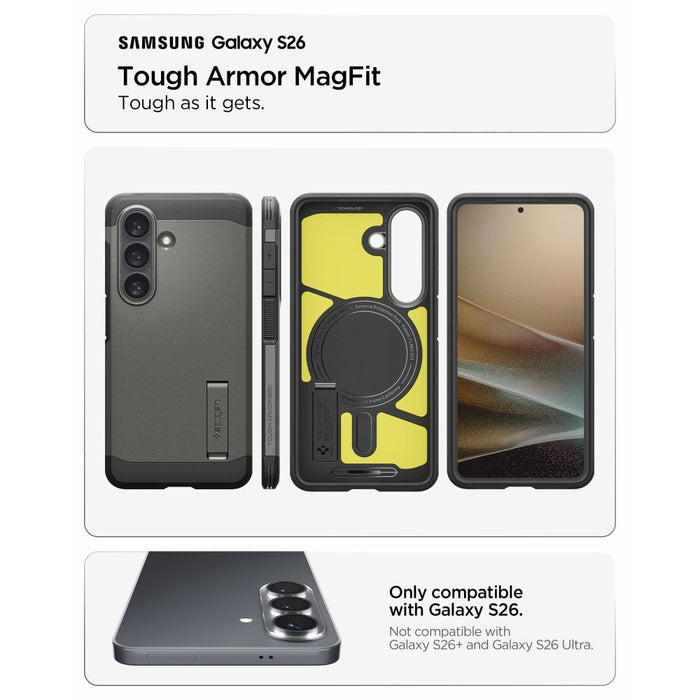 Spigen Tough Armor Mag MagSafe Case for Samsung Galaxy S26 - Gray