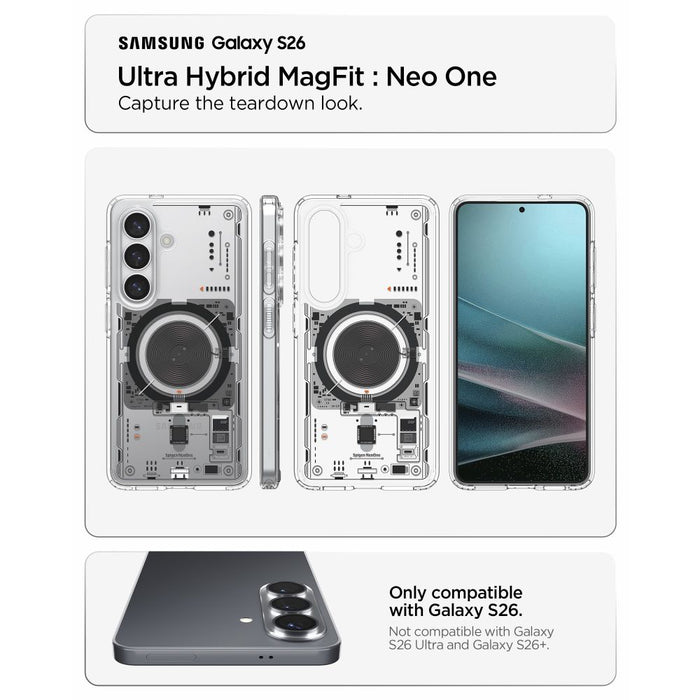 Spigen Ultra Hybrid Mag MagSafe Case for Samsung Galaxy S26 Neo One - Transparent