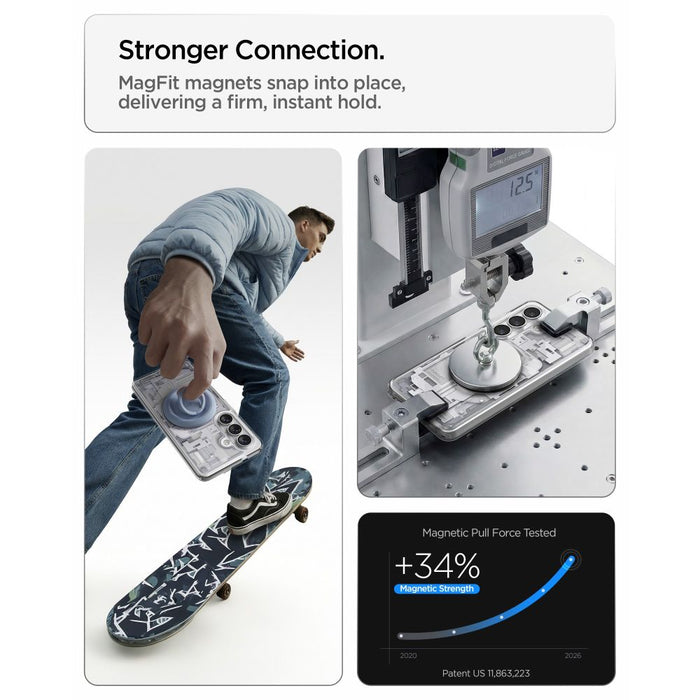 Spigen Ultra Hybrid Mag MagSafe Case for Samsung Galaxy S26 Zero One - Clear and White