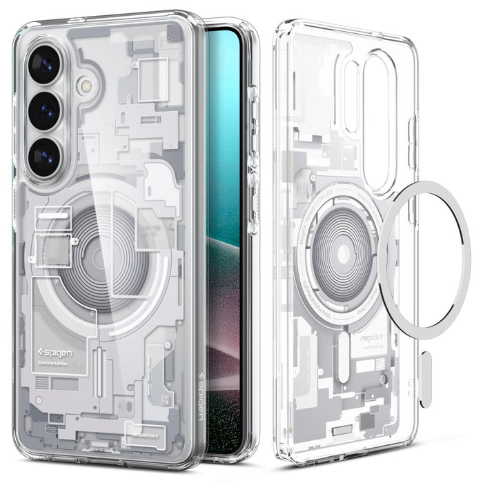 Spigen Ultra Hybrid Mag MagSafe Case for Samsung Galaxy S26 Zero One - Clear and White