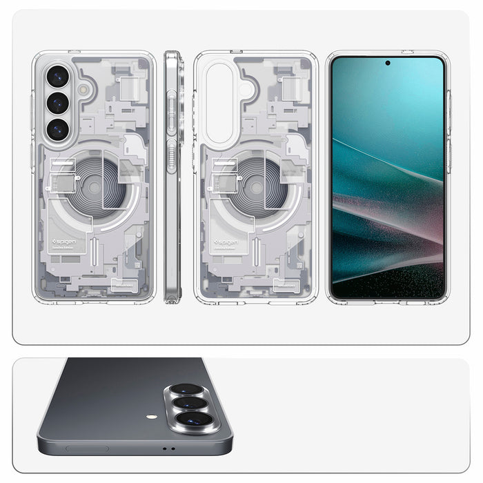 Spigen Ultra Hybrid Mag MagSafe Case for Samsung Galaxy S26+ Zero One - Clear and White
