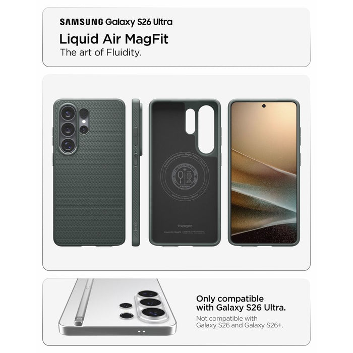 Spigen Liquid Air Mag MagSafe Case for Samsung Galaxy S26 Ultra - Green