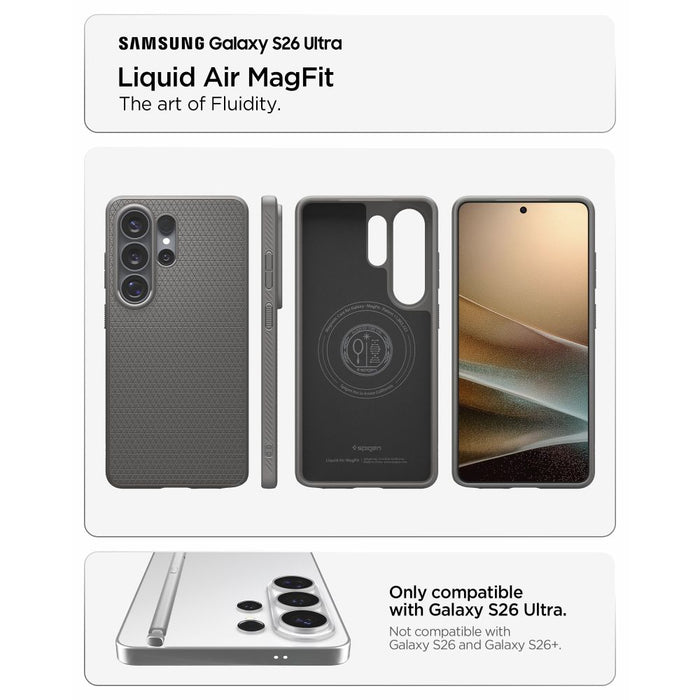Spigen Liquid Air Mag MagSafe Case for Samsung Galaxy S26 Ultra - Gray