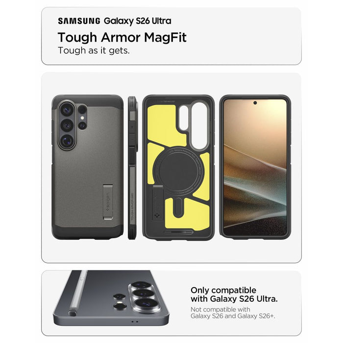 Spigen Tough Armor Mag MagSafe Case for Samsung Galaxy S26 Ultra - Gray