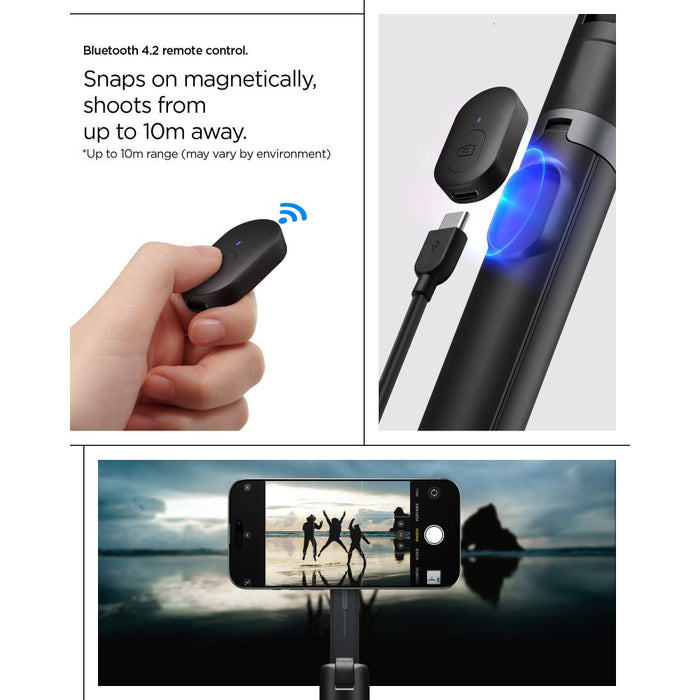 Spigen S581W MagSafe Bluetooth Selfie Stick and Tripod - Black