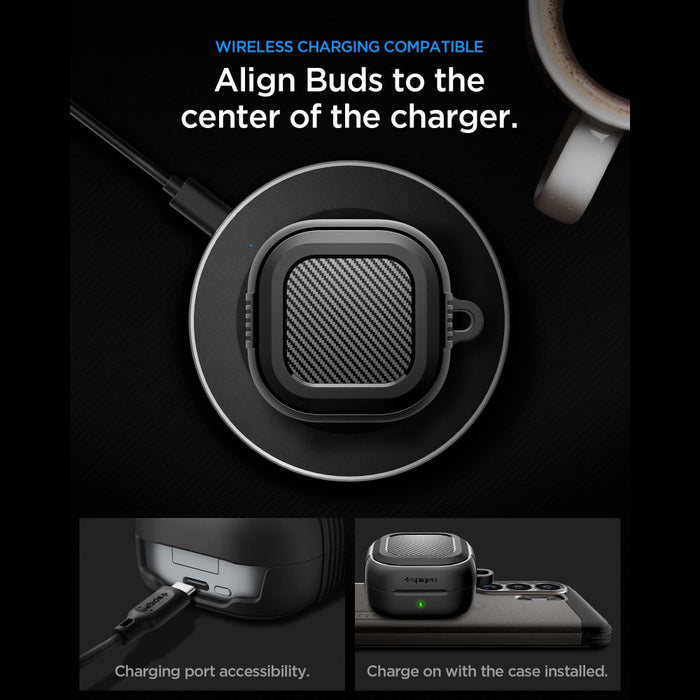 Spigen Rugged Armor Case for Samsung Galaxy Buds 4 / 4 Pro - Matte Black