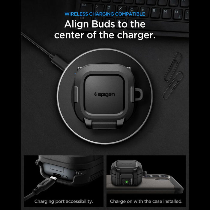Spigen Lock Fit Case for Samsung Galaxy Buds 4 / 4 Pro - Matte Black
