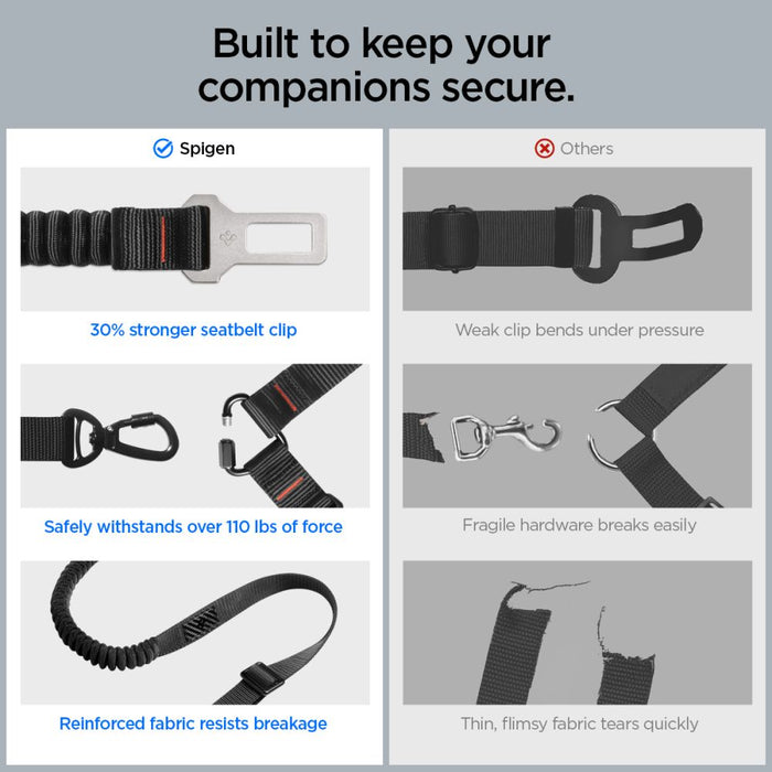 Spigen PS100 Universal Pet Seat Belt - Black